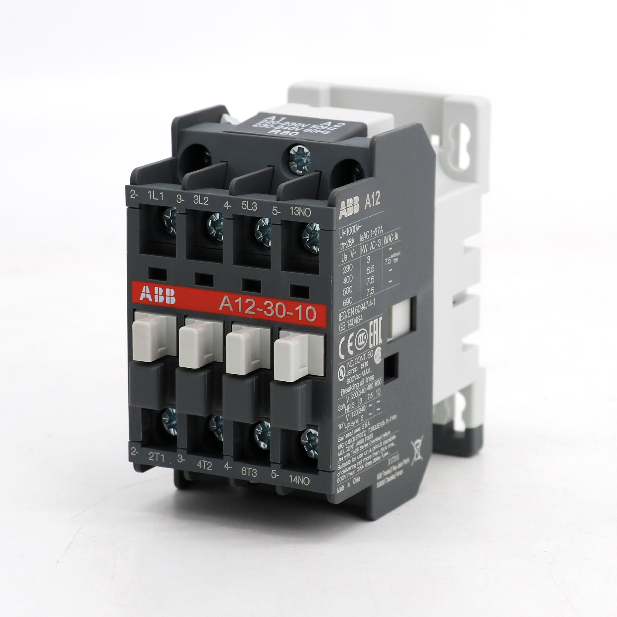 ABB A系列接触器 A12-30-10*220-230V 50Hz/230-240V 60Hz