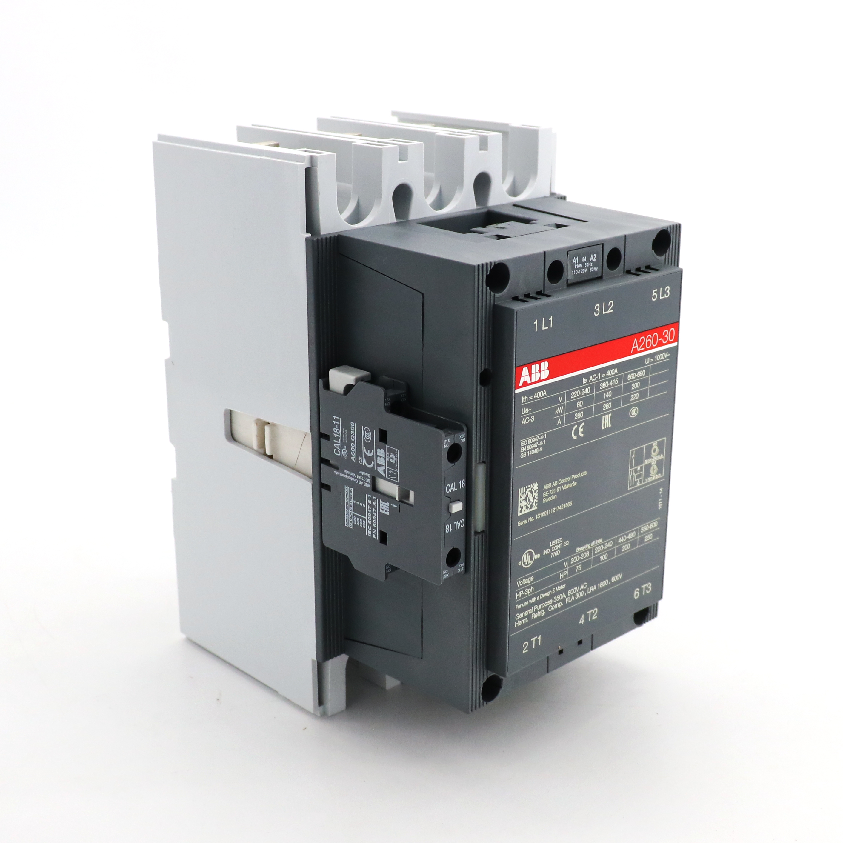 ABB A系列接触器 A260-30-11*24V 50/60Hz