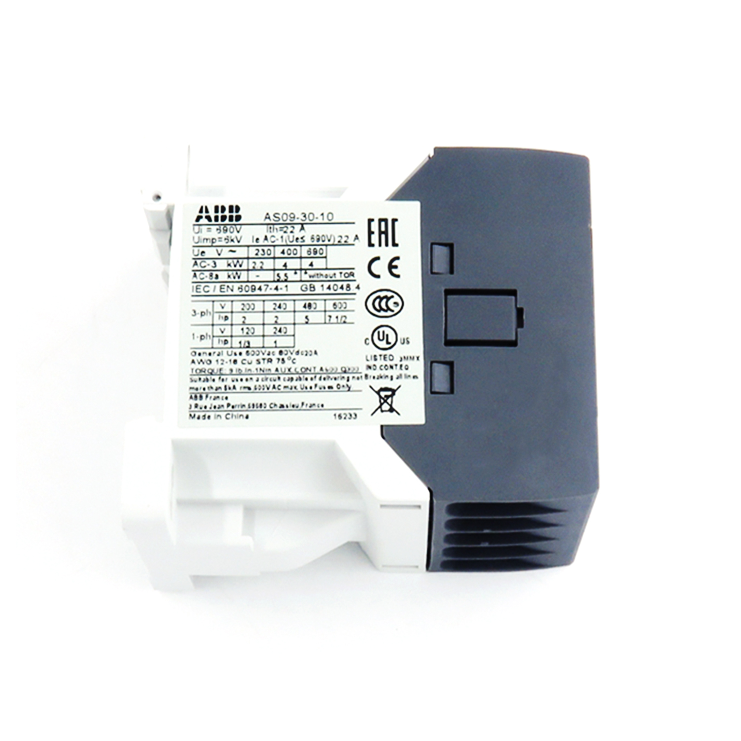 ABB AS系列接触器 AS09-30-10-22*48V50/60HZ