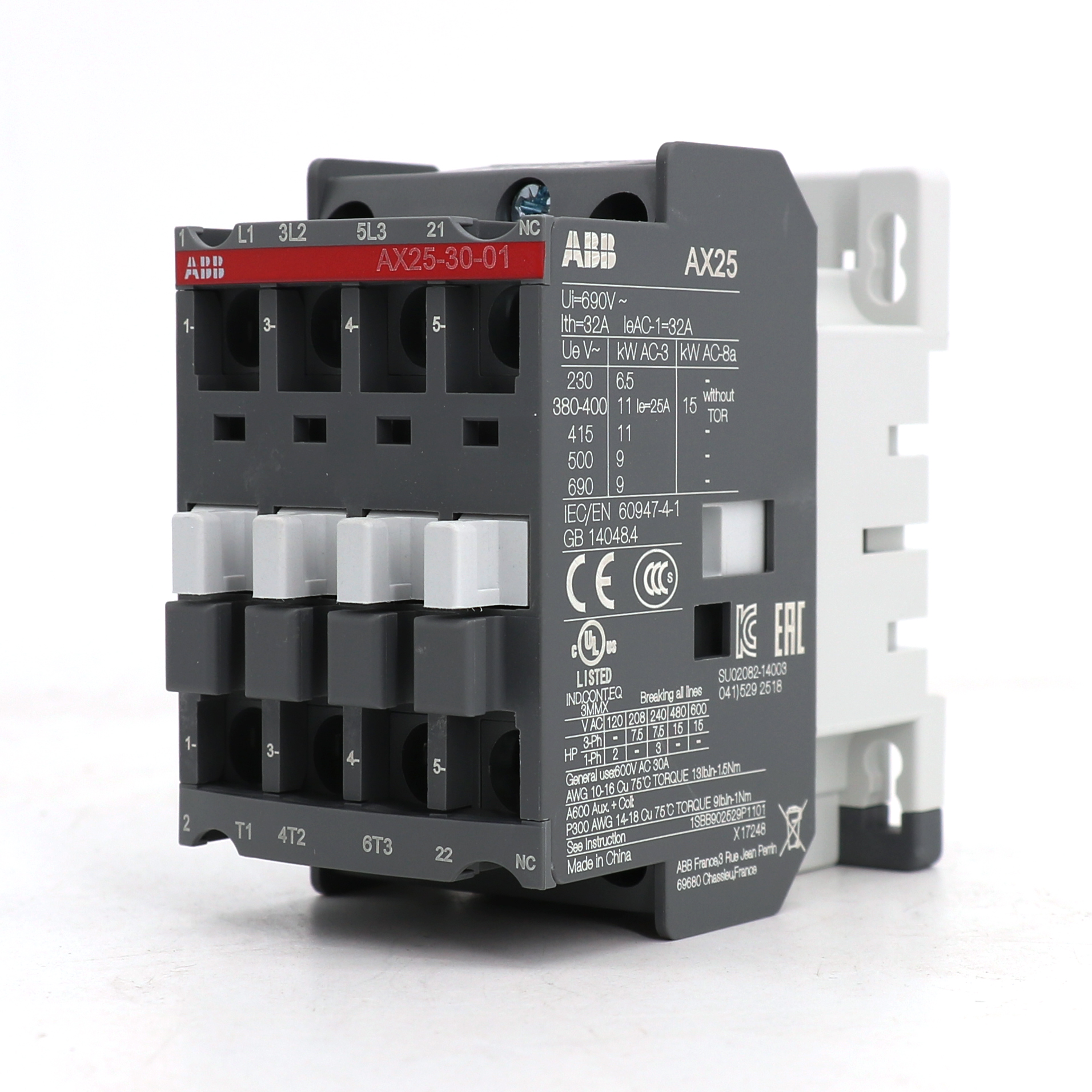 ABB 交流接触器 AX25-30-10-83*48V 50/60Hz