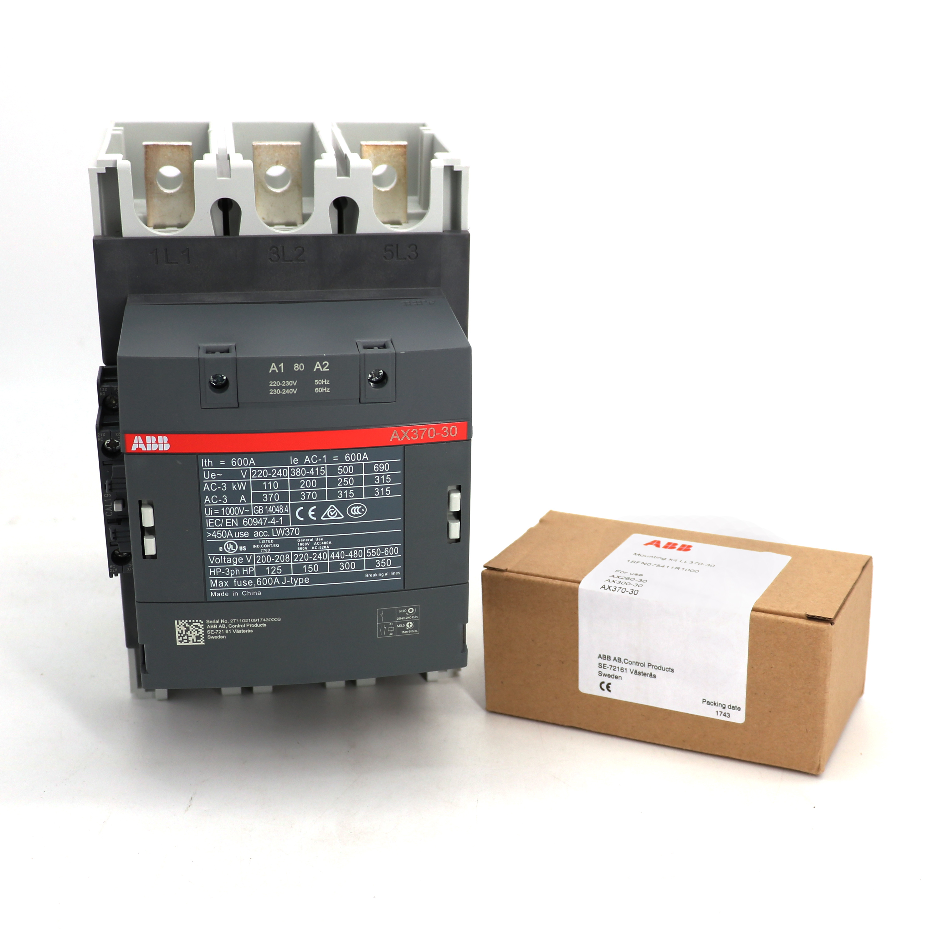 ABB 交流接触器 AX370-30-11-86*400-415V50Hz/415-440V60Hz