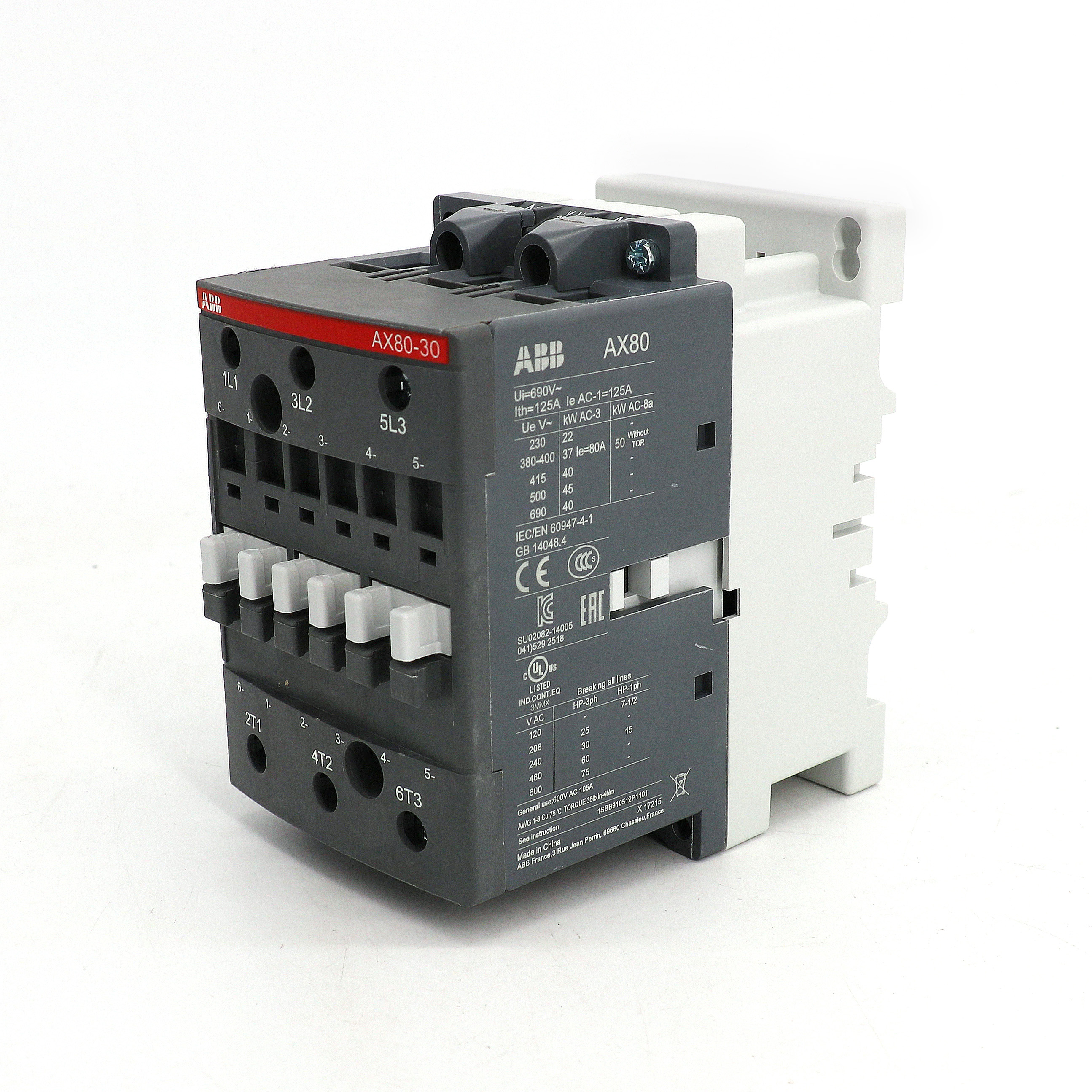 ABB 交流接触器 AX80-30-00-84*110V 50Hz/110-120V 60Hz