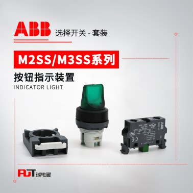 ABB M3SS系列三位置选择开关套装(带灯) M3SS1-42G-11